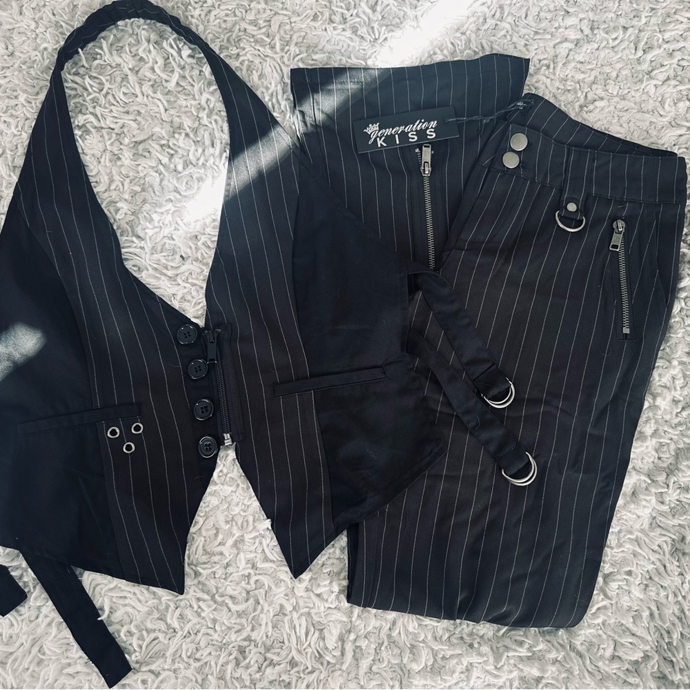 SOLD ON DEPOP Dolls Kills Pin Stripe set NWT